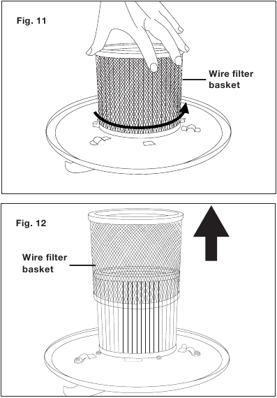 SunJoe - ASHJ201 - Clean the Wire Filter Basket and Pleated Filter - Step 1 Limpiar la cesta del filtro de alambre y el filtro plisado - Paso 1