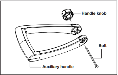 SunJoe - 24V-SB10-CT - Fitting the Auxiliary Handle - Step 1 Pagalbinės rankenos montavimas - 1 žingsnis