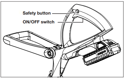 SunJoe - 24V-SB10-CT - Operation - ON/OFF Switch Valdymas - ĮJUNGIMO/IŠJUNGIMO jungiklis