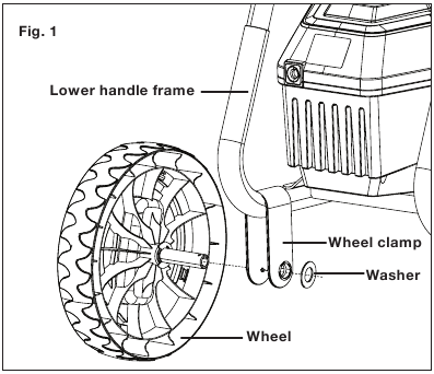 SunJoe - SPX4500 - Kokoaminen - Vaihe 1 - Aseta pyörän akseli Kokoaminen - Vaihe 1 - Aseta pyörän akseli