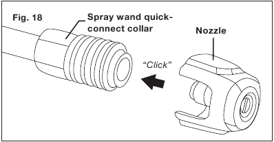 SunJoe - SPX4500 - Using Nozzles - Step 2 - Snap the desired nozzle Using Nozzles - Step 2 - Snap the desired nozzle
