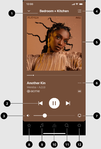 Sonos - Aplicativo S2 - Visão geral dos controles e botões Visão geral dos controles e botões