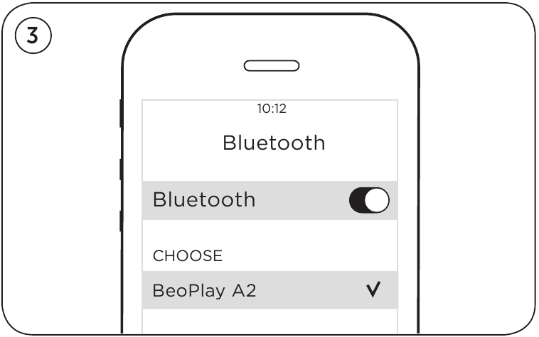 Bang & Olufsen - BeoPlay A2 - Bluetooth orqali ulanish - 3-qadam - Qurilmani tanlang Bluetooth orqali ulanish - 3-qadam - Qurilmani tanlang