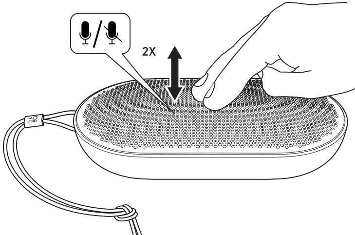 Bang & Olufsen - Beoplay P2 - Funcionamiento del altavoz - Silenciar/Activar el micrófono Funcionamiento del altavoz - Silenciar/Activar el micrófono