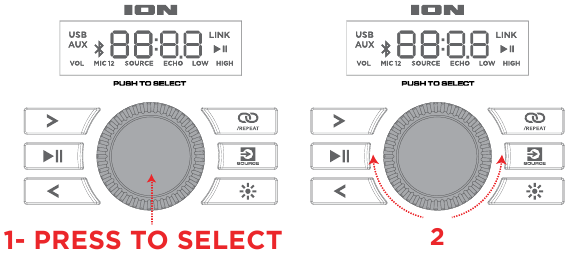 ION - Total PA Ultimate - Operation - Using the Control Knob Operation - Using the Control Knob