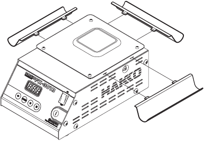 Hakko - FX-301B - Nainštalujte zberač odpadu v tvare J na jednotku Nainštalujte zberač odpadu v tvare J na jednotku