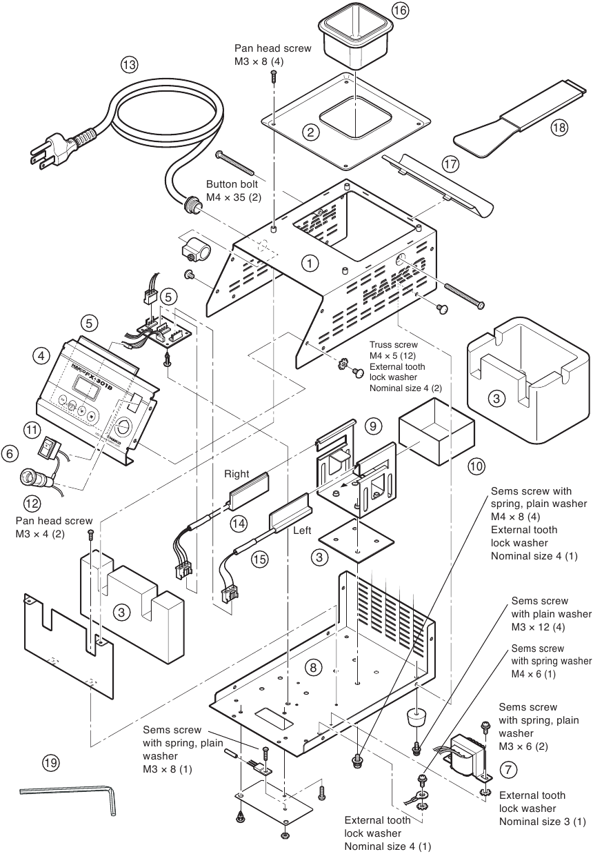 Hakko - FX-301B - Zoznam dielov Zoznam dielov