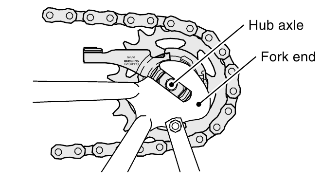 Shimano - SG-8R20 - Instalace náboje do rámu - Krok 1 Instalace náboje do rámu - Krok 1