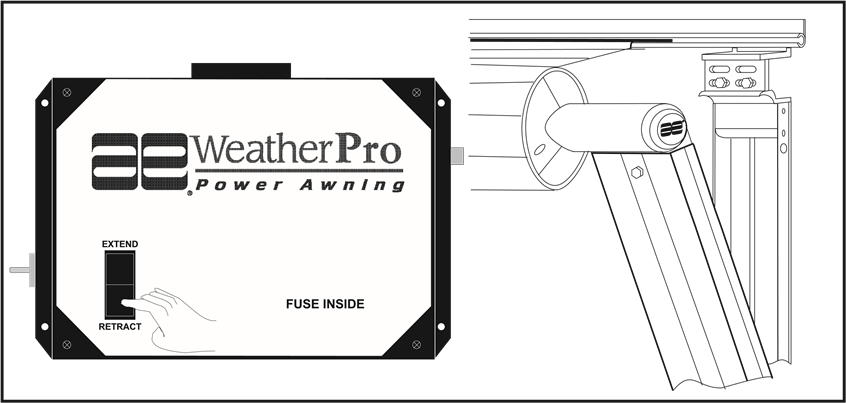 Dometic - A&E WeatherPRO - TO CLOSE AWNING - Step 2 TO CLOSE AWNING - Step 2