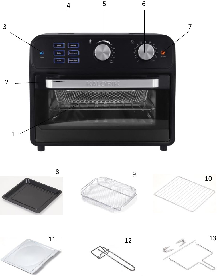 Kalorik - AFO 46110 - Parts Overview Parts Overview