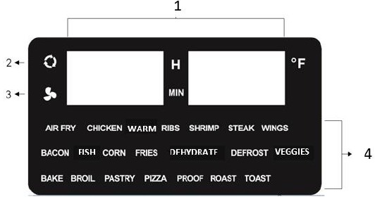 Kalorik - MAXX AFO 46045 SS - Boshqaruv paneli - LED ekran Boshqaruv paneli - LED ekran