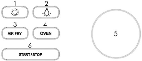 Kalorik - MAXX AFO 47631 SS - Panneau de commande - Écran tactile et Molette de sélection Panneau de commande - Écran tactile et Molette de sélection