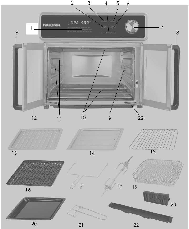 Kalorik - MAXX AFO 47631 SS - DESCRIPTION DES PIÈCES DESCRIPTION DES PIÈCES