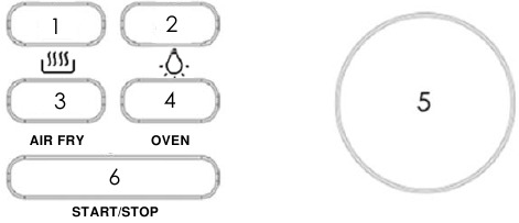 Kalorik - MAXX AFO 47797 SS - Boshqaruv paneli - Tugmalar va tanlash terish moslamasi Boshqaruv paneli - Tugmalar va tanlash terish moslamasi