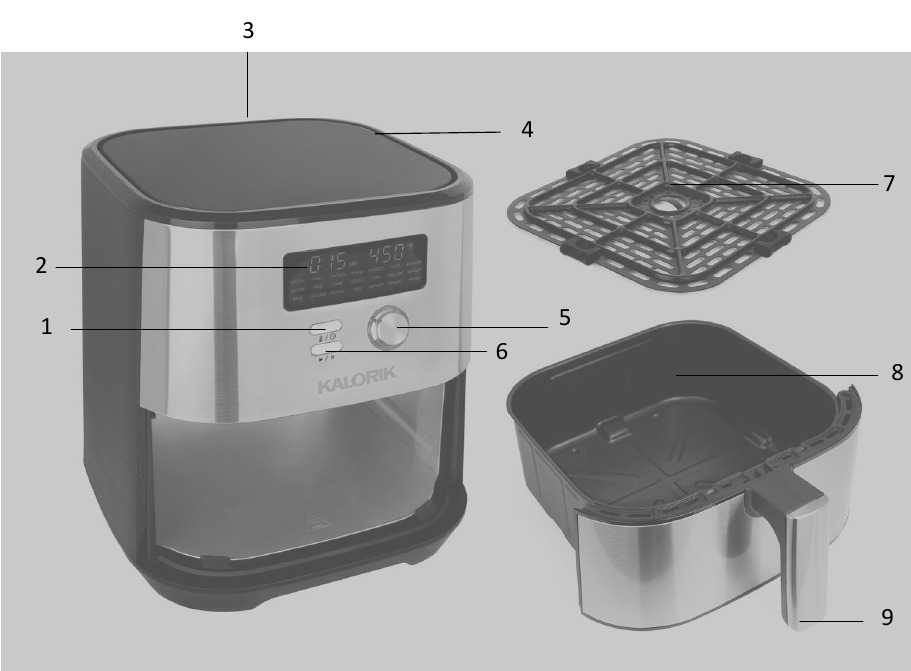 Kalorik - MAXX FT 47821 BKSS - DESCRIPTION DES PIÈCES DESCRIPTION DES PIÈCES