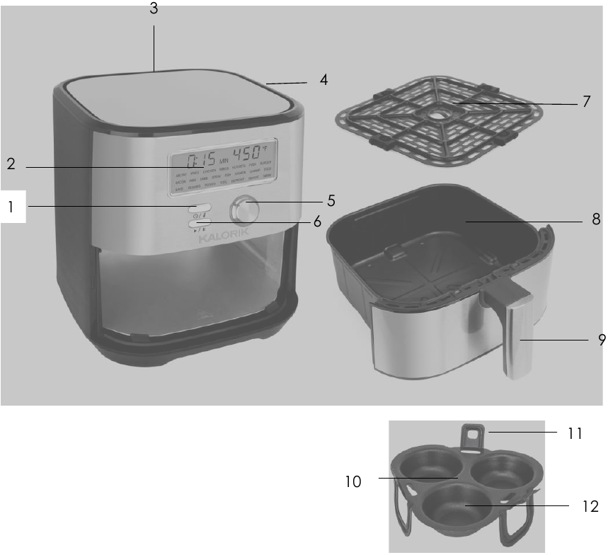 Kalorik - MAXX FT 47822 SS - DESCRIPTION DES PIÈCES DESCRIPTION DES PIÈCES