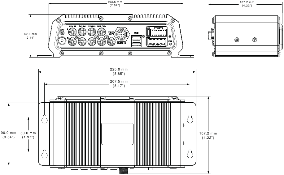 Lowrance - SonicHub 2 - Dimensioni Dimensioni