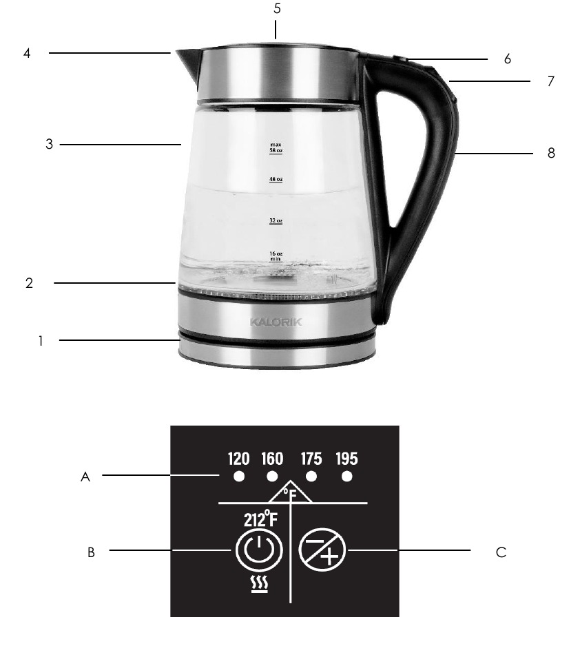 Kalorik - JK 45907 SS - QISMLARNING TA'RIFI QISMLARNING TA'RIFI