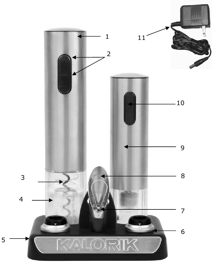 Kalorik - CKS 40211 - QISMLARNING TA'RIFI QISMLARNING TA'RIFI