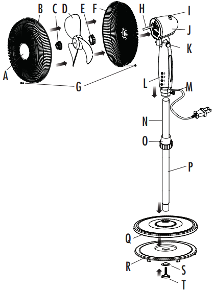 Holmes - HSF1610A - INSTRUCȚIUNI DE ASAMBLARE INSTRUCȚIUNI DE ASAMBLARE