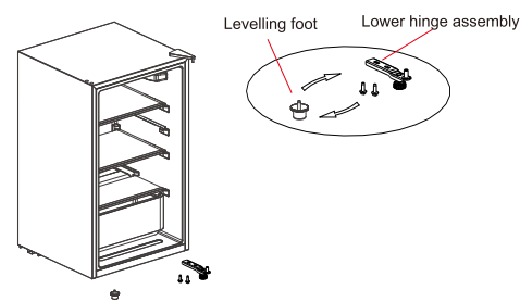 Comfee - CRM33S3ABB - Oven kätisyyden vaihto - Vaihe 2 Oven kätisyyden vaihto - Vaihe 2
