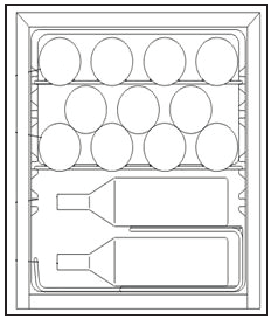 Borosüvegek elhelyezése a borhűtőben