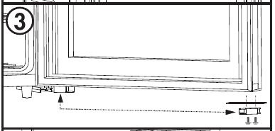 Danby - DWC018A1BDB - AJTÓ MEGFORDÍTÁSI ÚTMUTATÓ - 3. lépés AJTÓ MEGFORDÍTÁSI ÚTMUTATÓ - 3. lépés