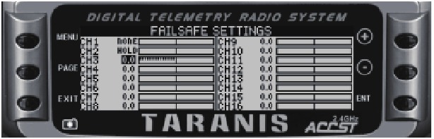 FrSky - RX8R PRO - Taranis transmitterida failsafe ni o'rnatish Taranis transmitterida failsafe ni o'rnatish
