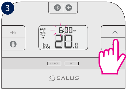Salus Controls - RT510BC - Programowanie - Krok 3 Programowanie - Krok 3