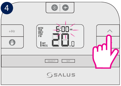 Salus Controls - RT510BC - Programowanie - Krok 4 Programowanie - Krok 4