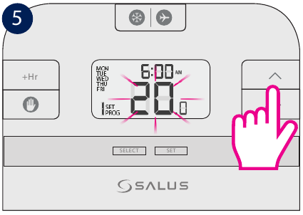 Salus Controls - RT510BC - Programowanie - Krok 5 Programowanie - Krok 5