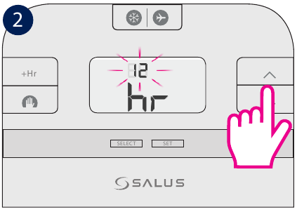 Salus Controls - RT510BC - Ustawianie daty i godziny - Krok 2 Ustawianie daty i godziny - Krok 2
