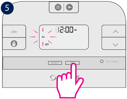 Salus Controls - RT510BC - Ustawianie daty i godziny - Krok 5 Ustawianie daty i godziny - Krok 5