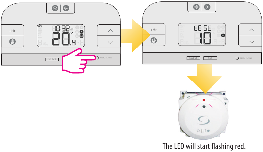 Salus Controls - RT510BC - Testowanie procesu parowania Testowanie procesu parowania