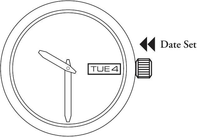 NIXON - THE ANALOGS - SETTING А DAY/DATE WINDOW - Step 2 SETTING А DAY/DATE WINDOW - Step 2