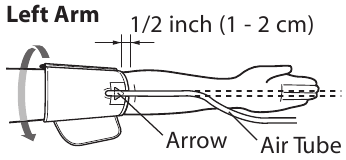Omron - BP742 - APPLICATION DU BRASSARD - SUR LE BRAS GAUCHE APPLICATION DU BRASSARD - SUR LE BRAS GAUCHE