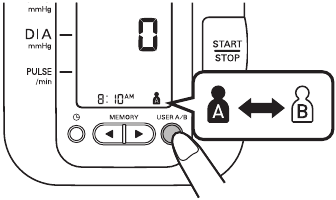 Omron - BP742 - PRISE D'UNE MESURE - Étape 2 - Sélectionner l'ID utilisateur PRISE D'UNE MESURE - Étape 2 - Sélectionner l'ID utilisateur