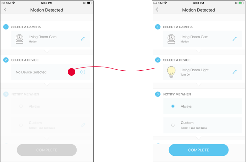 TP-Link - KC410S - Configuring the Motion Sensing - Step 1 Configuring the Motion Sensing - Step 1