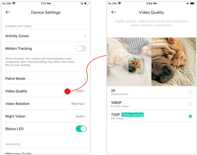 TP-Link - KC410S - Manage Device Settings - Step 7 - Set resolution Manage Device Settings - Step 7 - Set resolution