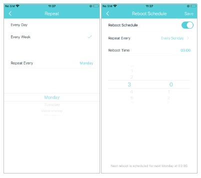 TP-Link - Deco S4 - Ratiba ya Kuwasha Upya Ratiba ya Kuwasha Upya