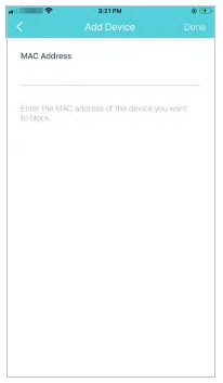 TP-Link - Deco X95 - Lista de blocare - Adăugați alte dispozitive în listă Lista de blocare - Adăugați alte dispozitive în listă