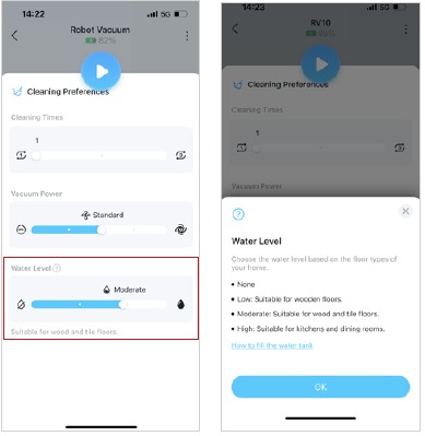 TP-Link - Tapo RV10 - Reinigungseinstellungen anpassen Reinigungseinstellungen anpassen