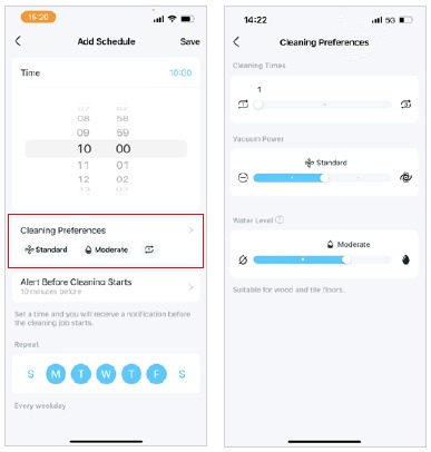 TP-Link - Tapo RV10 - Regelmäßige Reinigung planen - Schritt 1 Regelmäßige Reinigung planen - Schritt 1