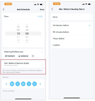 TP-Link - Tapo RV10 - Regelmäßige Reinigung planen - Schritt 2 Regelmäßige Reinigung planen - Schritt 2