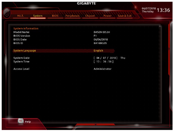 Gigabyte - B450M DS3H - Sistema Sistema