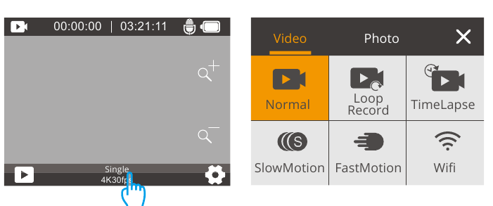 AKASO - V50 X - Instruções de Operação dos Botões Instruções de Operação dos Botões