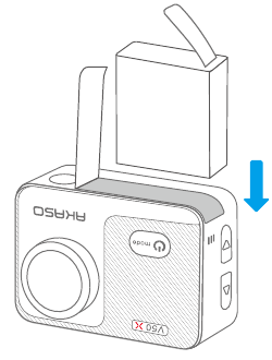 AKASO - V50 X - Charging and Installing Battery - Installation - Step 2 Carregar e instalar a bateria - Instalação - Passo 2