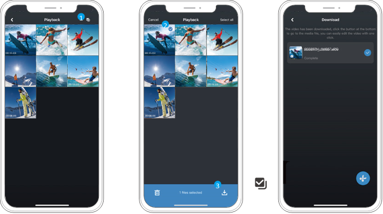 AKASO - V50 X - Transferir o seu conteúdo para o smartphone - Passo 3 A transferir o seu conteúdo para o smartphone - Passo 3