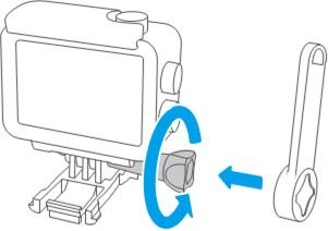 AKASO - V50 X - How to remove the waterproof case from the packing box - Step 4 Como remover a caixa à prova de água da caixa de embalagem - Passo 4