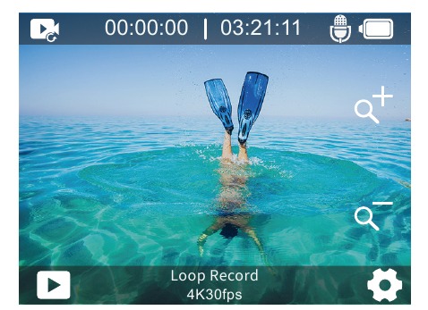 AKASO - V50 X - Modo de Gravação em Loop Modo de Gravação em Loop